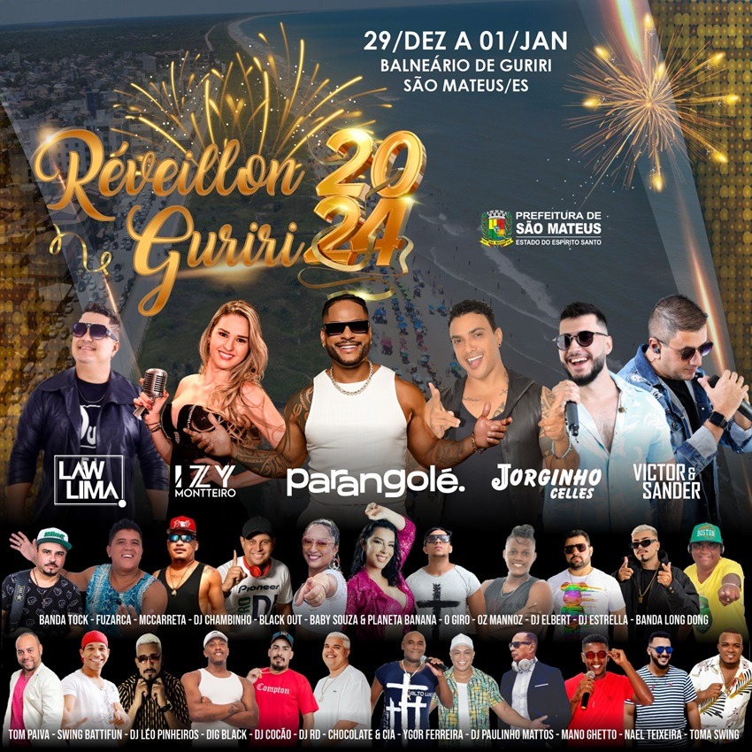 Sao Mateus and Guriri New Years 2024 programming.